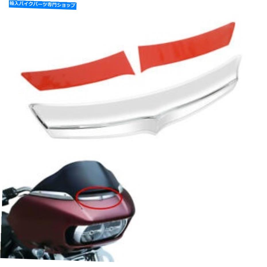 クロームパーツ Harley Fltrx Fltru FltrxsのためのクロムABS前面フェアリングエアフローベントアクセントトリム Chrome ABS Front Fairing Air Flow Vent Accent Trim For Harley FLTRX FLTRU FLTRXS【並行輸入品】