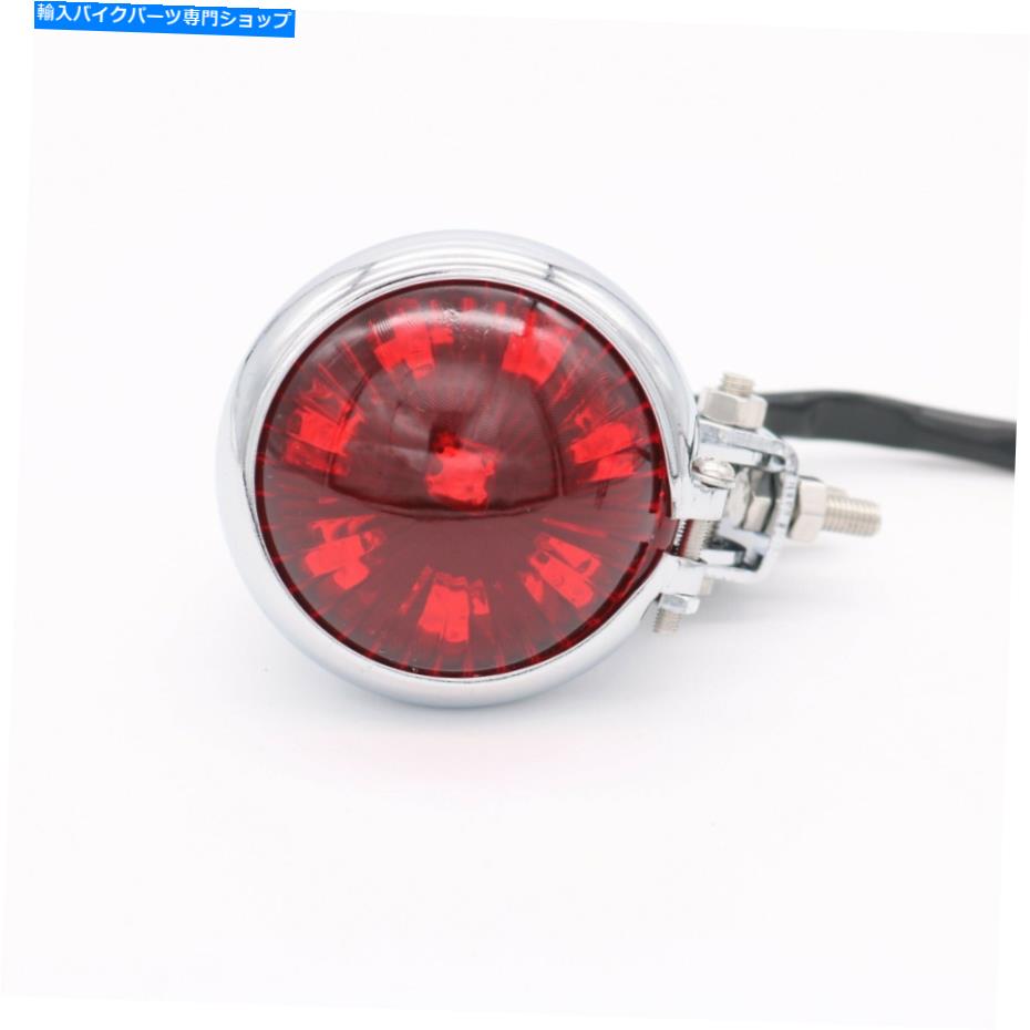 クロームパーツ オートバイクロムLEDリアテールライト赤ブレーキストップランプフィットハーレーボバー Motorcycle Chrome LED Rear Tail Light Red Brake Stop Lamp Fit For Harley Bobber【並行輸入品】
