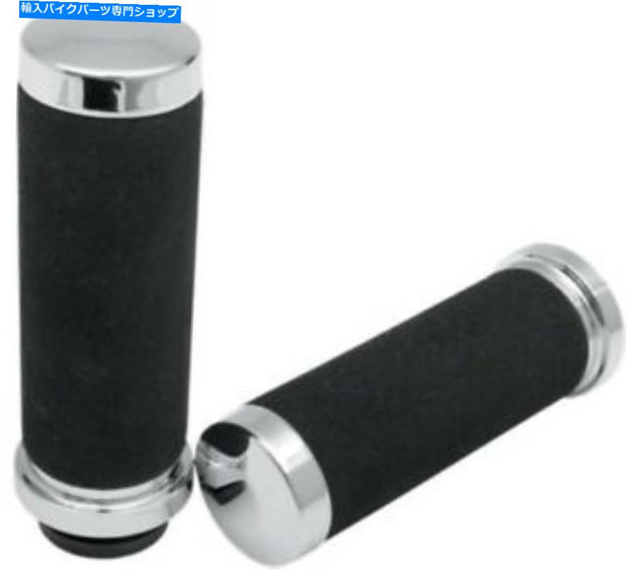 クロームパーツ Harley Touring Flht Flhr 08-20＆Softail 18-20のためのフォーム＆クロムハンドグリップ Foam & Chrome Hand Grips for Harley Touring FLHT FLHR 08-20 & Softail 18-20【並行輸入品】