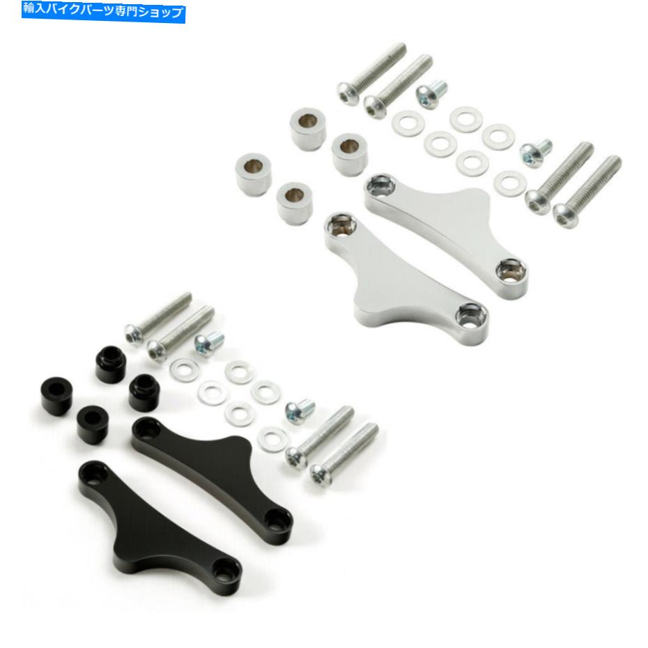 クロームパーツ クローム/ブラックフェンダーブラケットマウントキットフィットハーレーロードストリートグライド14-21 20 Chrome/Black Fender Brackets Mount Kit Fit For Harley Road Street Glide 14-21 20【並行輸入品】