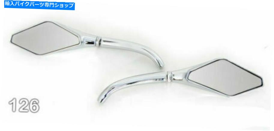 クロームパーツ クロームミラー（ゴルフスタイル）ハーレーダビッドソンカスタムバイクメトリックオートバイ126 Chrome Mirrors (Golf style) Harley Davidson Custom Bike Metric Motorcycles 126【並行輸入品】