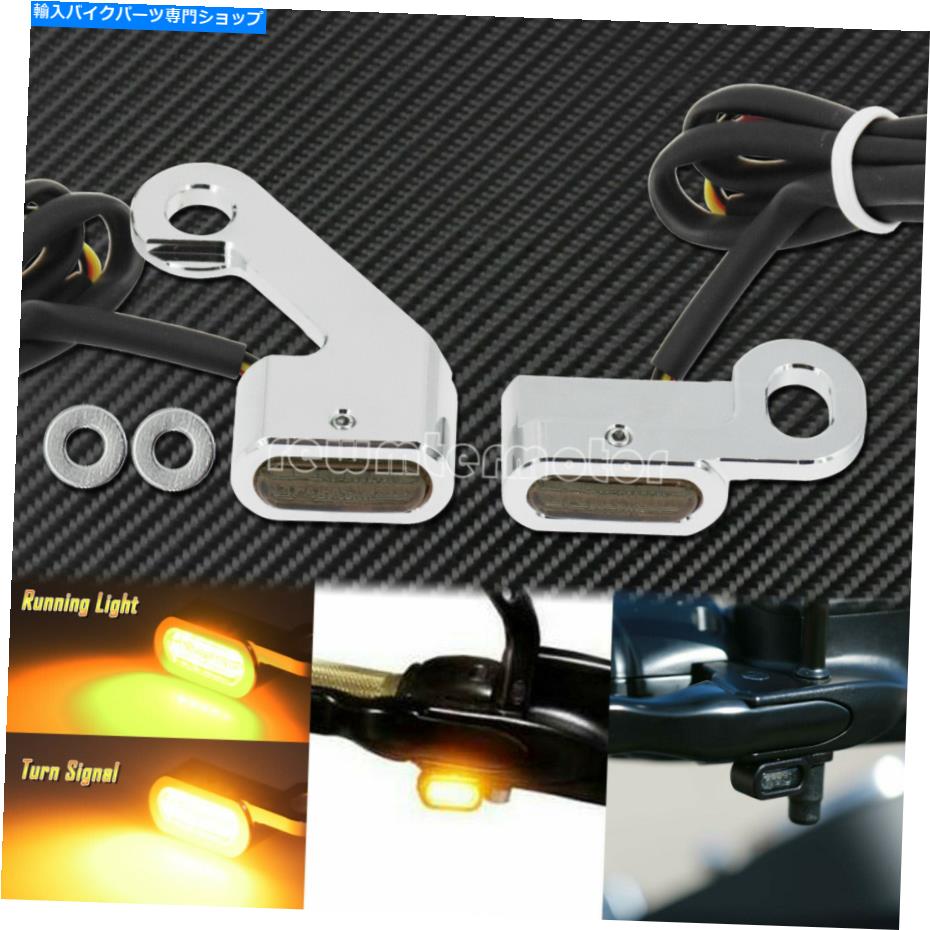 クロームパーツ 2倍クロムLEDターン信号インジケーターのインジケーターの光はツーリング09-17 Softail 15-20 2X Chrome LED Turn Signal Indicator Light Fit For Touring 09-17 Softail 15-20【並行輸入品】