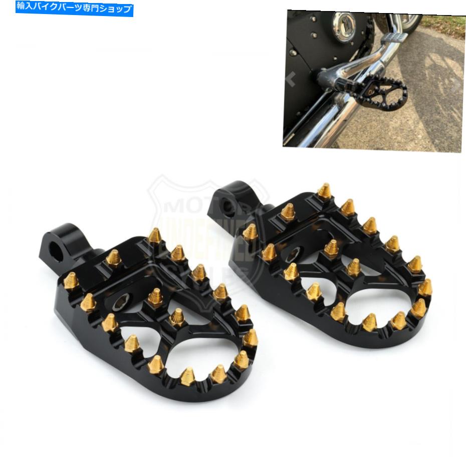 クロームパーツ ハーレースポーツスターXL Dyna Bobberチョッパーのための広い脂肪MXスタイルの足のペグのフットレスト Wide Fat MX Style Foot Pegs Footrest For Harley Sportster XL Dyna Bobber Chopper【並行輸入品】