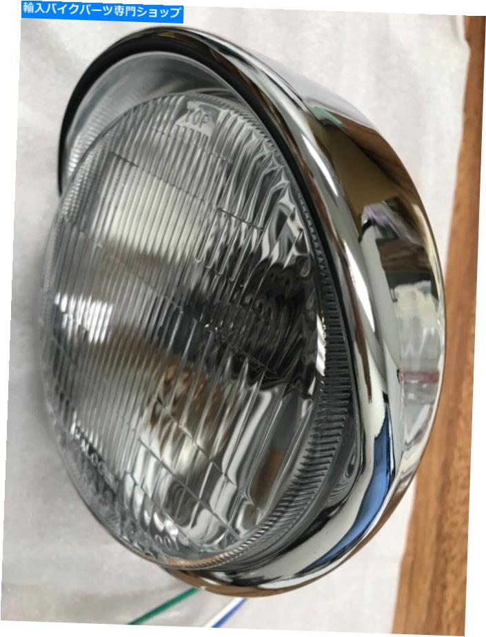 クロームパーツ スクーターまたはオートバイのヘッドライト5 3/4クロム電球ハイビームインジケーター Headlight for Scooter or motorcycle 5 3/4 chrome with bulb high beam indicator【並行輸入品】