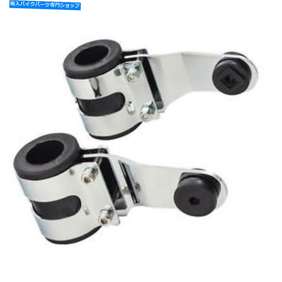 クロームパーツ ChromeのWarriorオートバイ/バイクヘッドライト/ランプ変換ブラケット - ペア Warrior Motorcycle/Motorbike Headlight/Lamp Conversion Brackets In Chrome - Pair【並行輸入品】｜Us Custom Parts Shop USDM