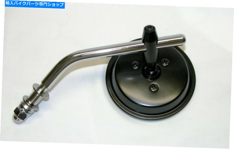 クロームパーツ サテンブラック3インチミニミラーWIHクロムステム＆ハードウェアHD、ボバー、カスタム Satin Black 3 Inch Mini Mirror wih Chrome Stem & Hardware HD, Bobber, Custom【並行輸入品】