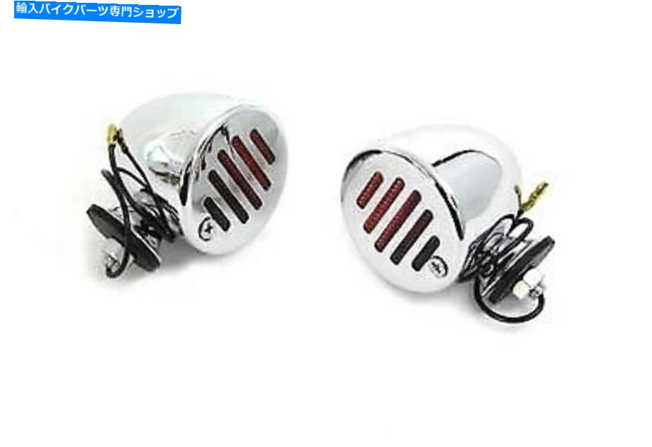 クロームパーツ 赤いレンズ、Harley Davidsonのためのクロムシールド弾丸マーカーランプ、V ... Chrome Shielded Bullet Marker Lamp Set with Red lens,for Harley Davidson,by V...【並行輸入品】