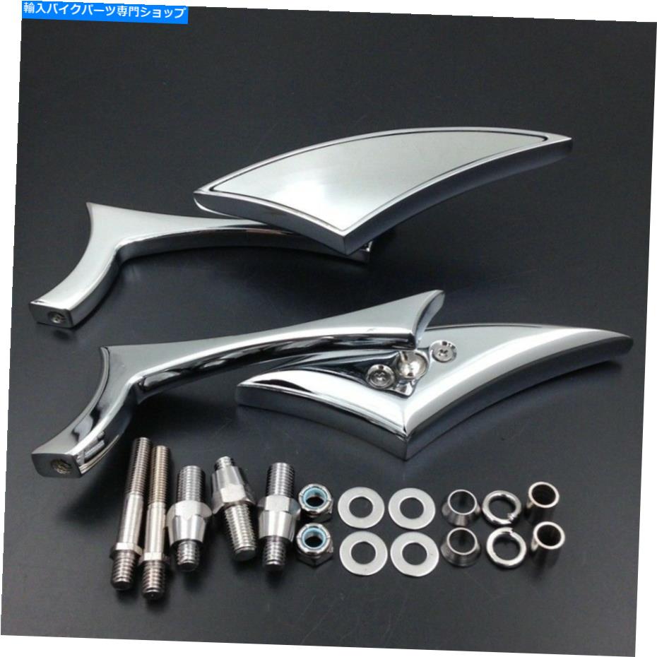クロームパーツ 鈴木隼人GSX Boulevard Intruderのためのクロムスピアリアビューサイドミラー Chrome Spear Rear View Side Mirrors for Suzuki Hayabusa GSX Boulevard Intruder【並行輸入品】