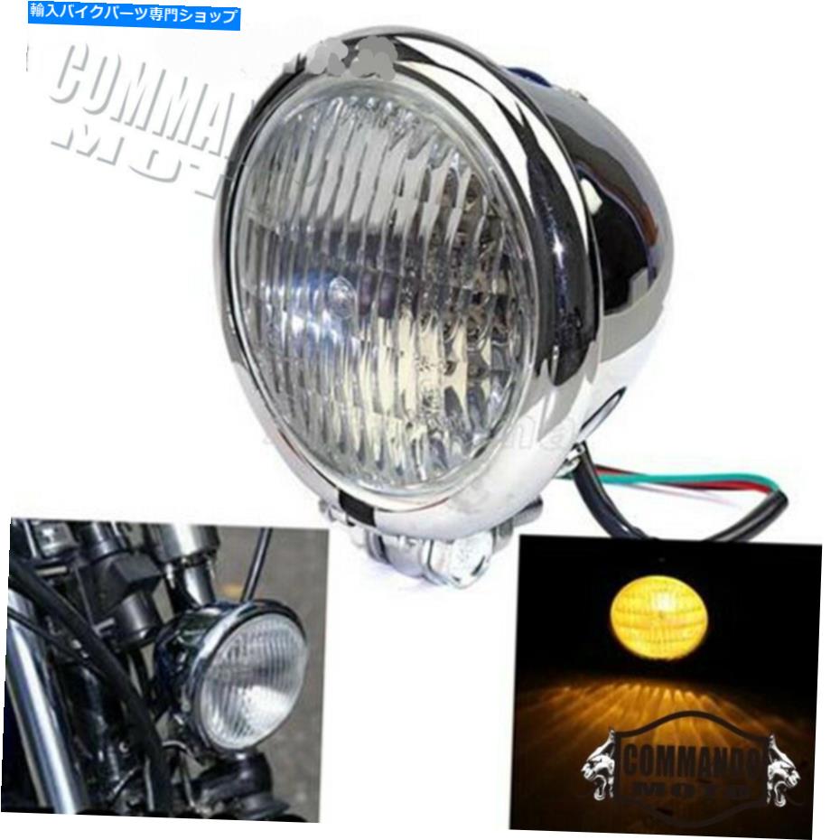 クロームパーツ Harley SuftailのカスタムFXSTC Dyna Bobberのためのクロムクールなベイツのヘッドライトヘッドランプ Chrome Cool Bates Headlight Headlamp For Harley Softail Custom FXSTC Dyna Bobber【並行輸入品】