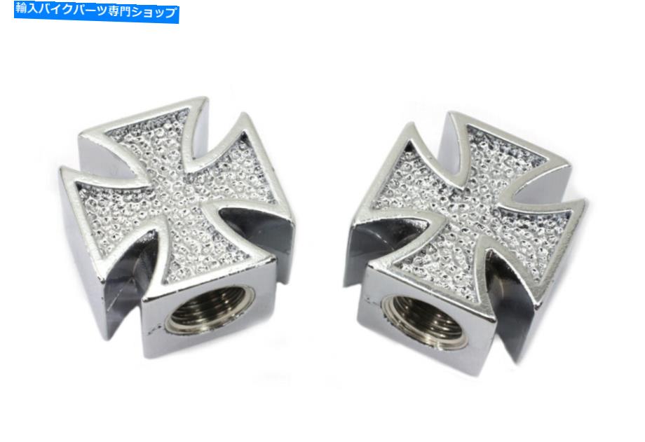 クロームパーツ クロムマルタクロスバルブセットカバーセットハーレー - デビッドソンフィット Chrome Maltese Cross Valve Set Cover Set fits Harley-Davidson【並行輸入品】