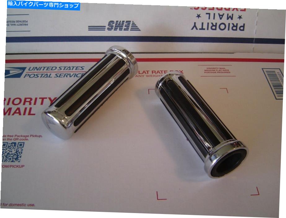 クロームパーツ スポーツスターハンドルバークロームレール、ゴムグリップ82アップHBG-10RC Sportster Handlebar Chrome Rail, Rubber Grips 82-Up HBG-10RC【並行輸入品】