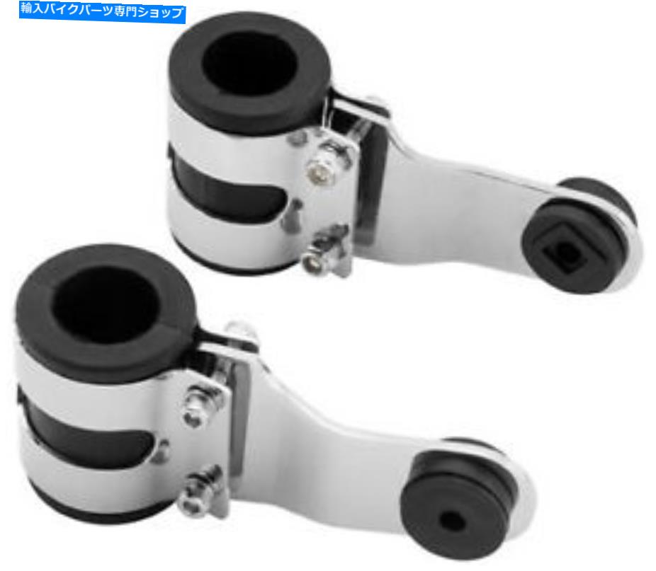 クロームパーツ Bikemasterラバーマウントヘッドライトブラケット37mmクロームOXHB-006 BikeMaster Rubber Mount Headlight Brackets 37mm Chrome OXHB-006【並行輸入品】
