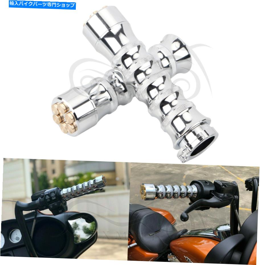 クロームパーツ ハンドルバーの竹の弾丸ハンドグリップハーレーロードグライドFltr EFI Fltri Dyna Fld Handlebar Bamboo Bullet Hand Grips For Harley Road Glide FLTR EFI FLTRI Dyna FLD【並行輸入品】