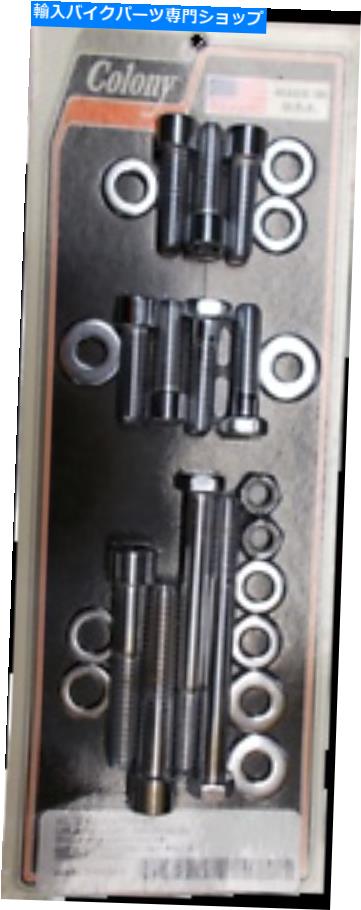 クロームパーツ コロニークロームモーターマウントボルトキット刻んだ＃2709-24 Colony Chrome Motor Mount Bolt Kit Knurled #2709-24【並行輸入品】