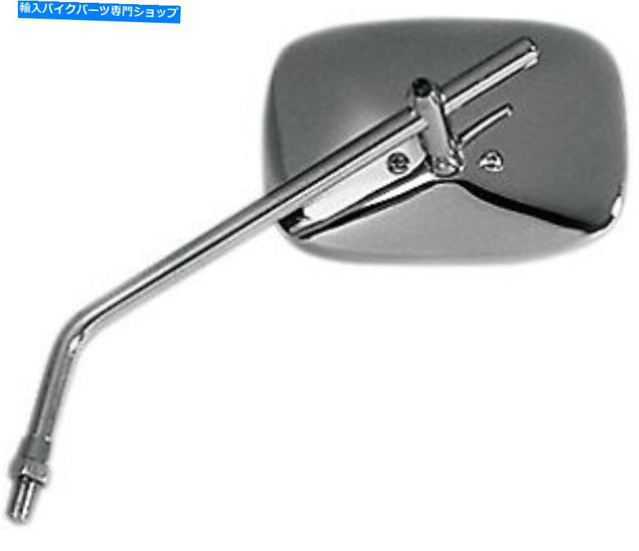 クロームパーツ EMGOユニバーサル長方形ミラー、クロム - 10mmスレッド左/右20-21710 Emgo Universal Rectangular Mirror, Chrome - 10mm Thread Left/Right 20-21710【並行輸入品】