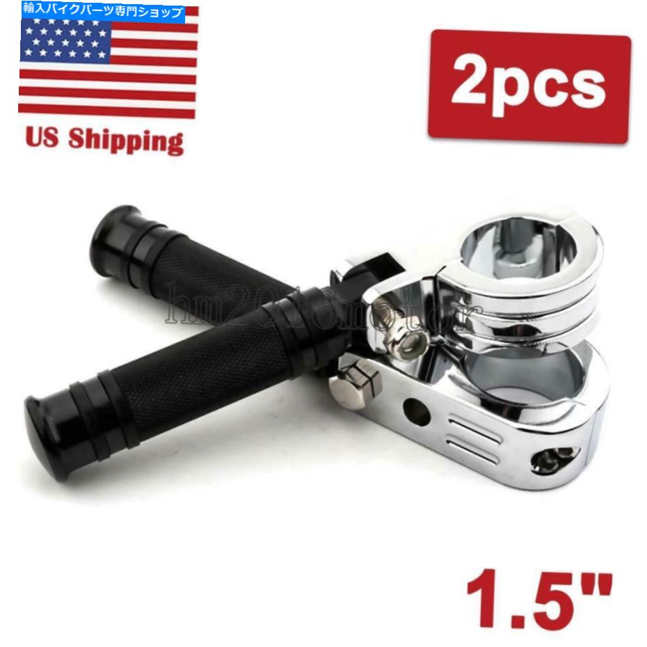 クロームパーツ ハーレー38mmエンジンガードクラッシュハイウェイバーのためのブラッククロームフットペグマウント Black Chrome Foot Pegs Mount For Harley 38mm Engine Guard Crash Highway Bar【並行輸入品】|Us Custom Parts Shop USDM