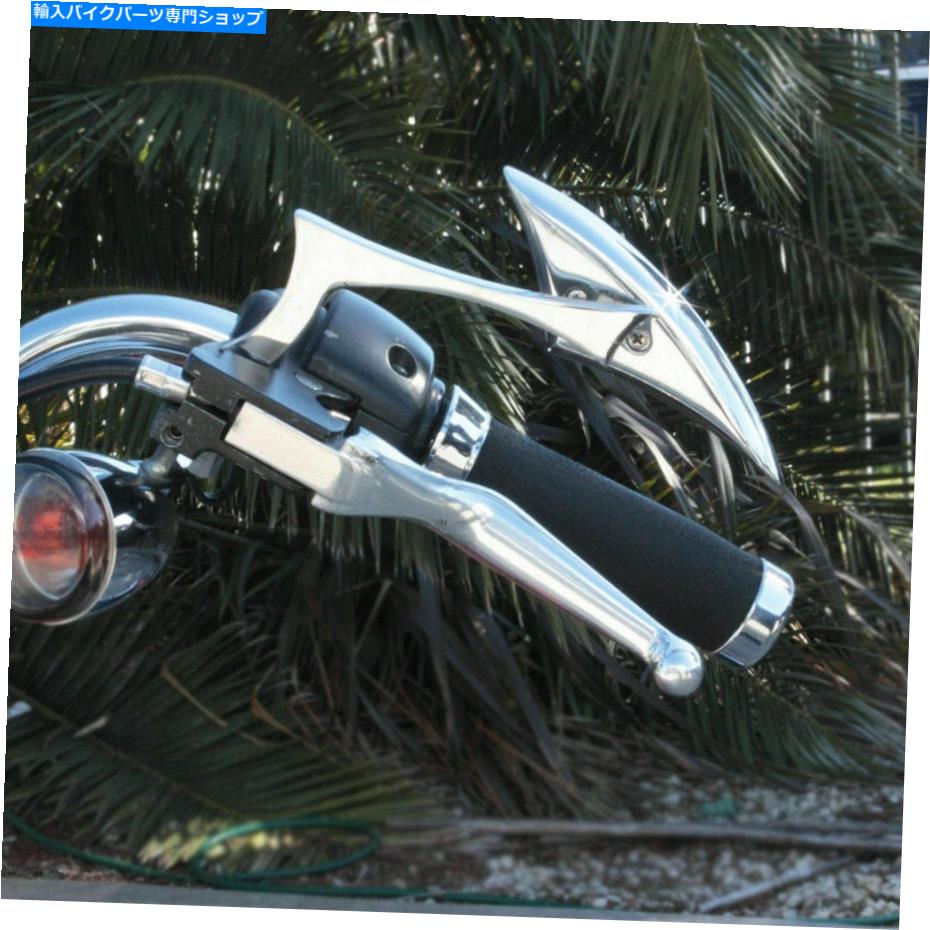 クロームパーツ ハーレーのためのユニバーサルバイクオートバイクロムCNCブレードリアビューウィングミラー Universal Motorbike Motorcycle Chrome CNC Blade RearView Wing Mirrors For Harley【並行輸入品】