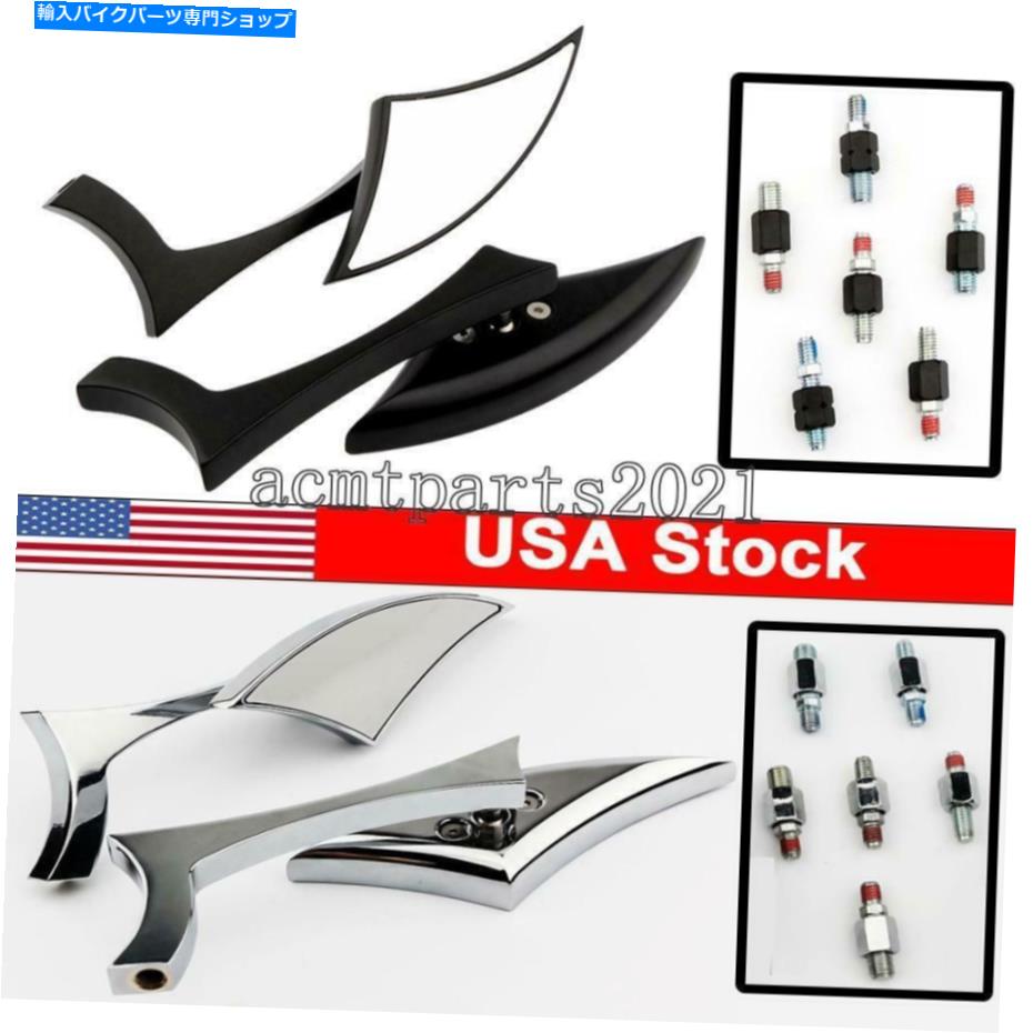クロームパーツ ヤマハV-STAR XVS 650 950 1100 1300用オートバイブラック/クロームリアビューミラー Motorcycle Black/Chrome Rearview Mirrors For Yamaha V-Star XVS 650 950 1100 1300【並行輸入品】 28,978円