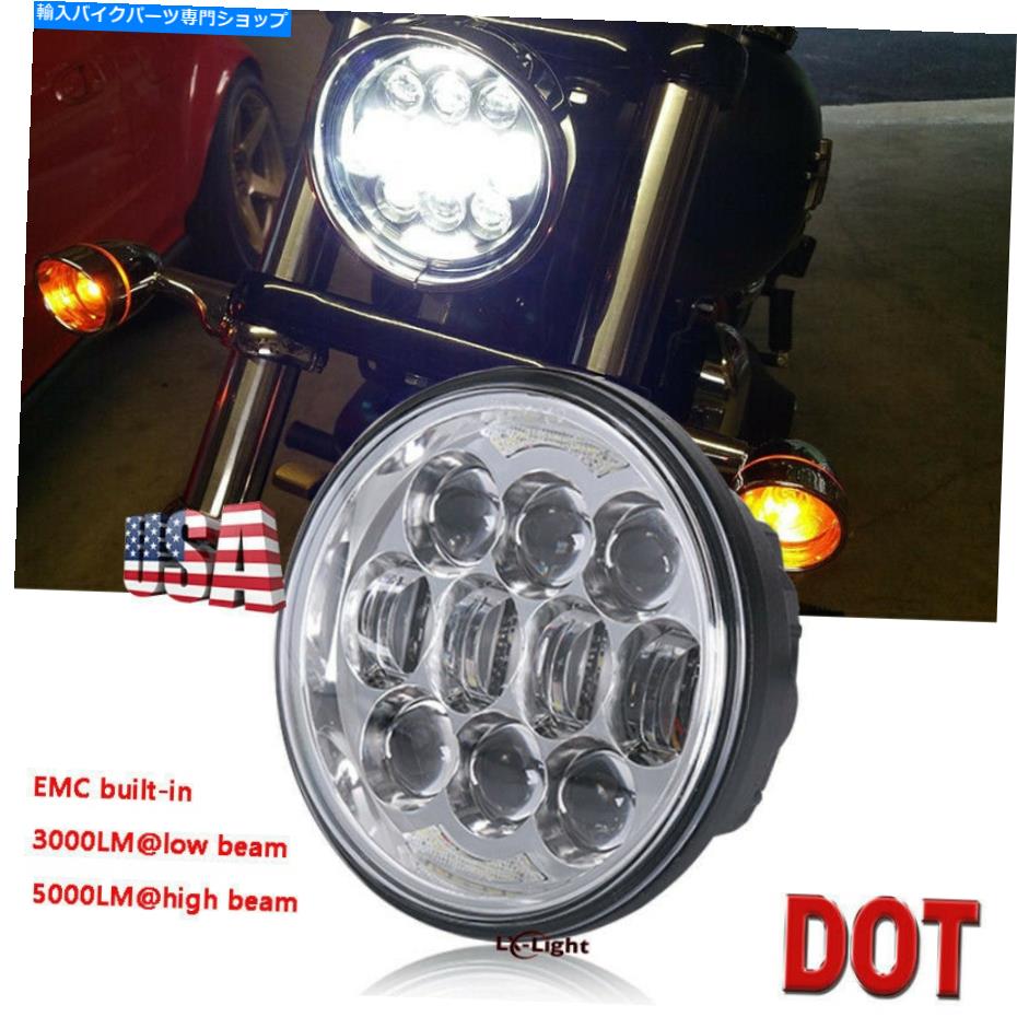 クロームパーツ Chrome Brightest 80W 5-3 / 4 "5.75"オスラムLEDプロジェクターヘッドライト Chrome Brightest 80W 5-3/4" 5.75" Osram LED Projector Headlight for Motorcycle【並行輸入品】｜Us Custom Parts Shop USDM