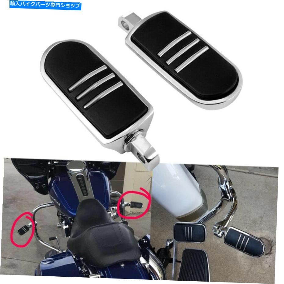 クロームパーツ Chrome Streamlinerのドライバーの足の足元の乗客のフットレストのフットペグを獲得 Chrome Streamliner Driver Footpegs Mount Passenger Footrest Foot Pegs For Harley【並行輸入品】
