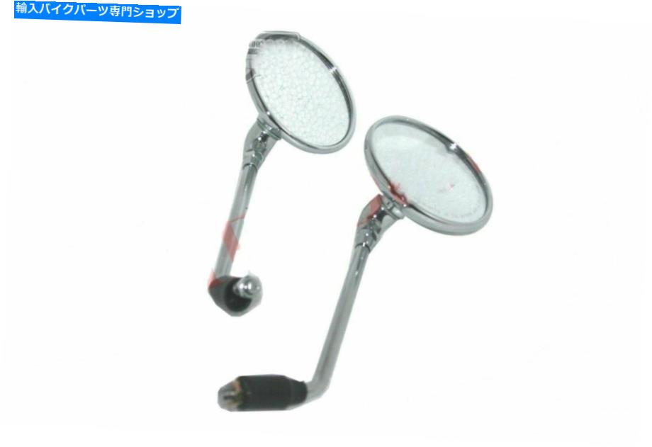 クロームパーツ Royal Enfield Classic用の左右サイドリアビューミラーセットクローム仕上げ Left Right Side Rear View Mirror Set Chrome Finish For Royal Enfield Classic【並行輸入品】