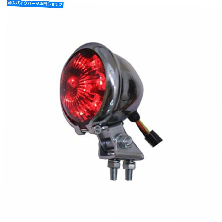 クロームパーツ ハーレーオートバイボベルチョッパーのためのクロムラウンドレッド12V LEDテールライトランプ Chrome Round Red 12V LED Tail Light Lamp for Harley Motorcycle Bobber Chopper【並行輸入品】|Us Custom Parts Shop USDM