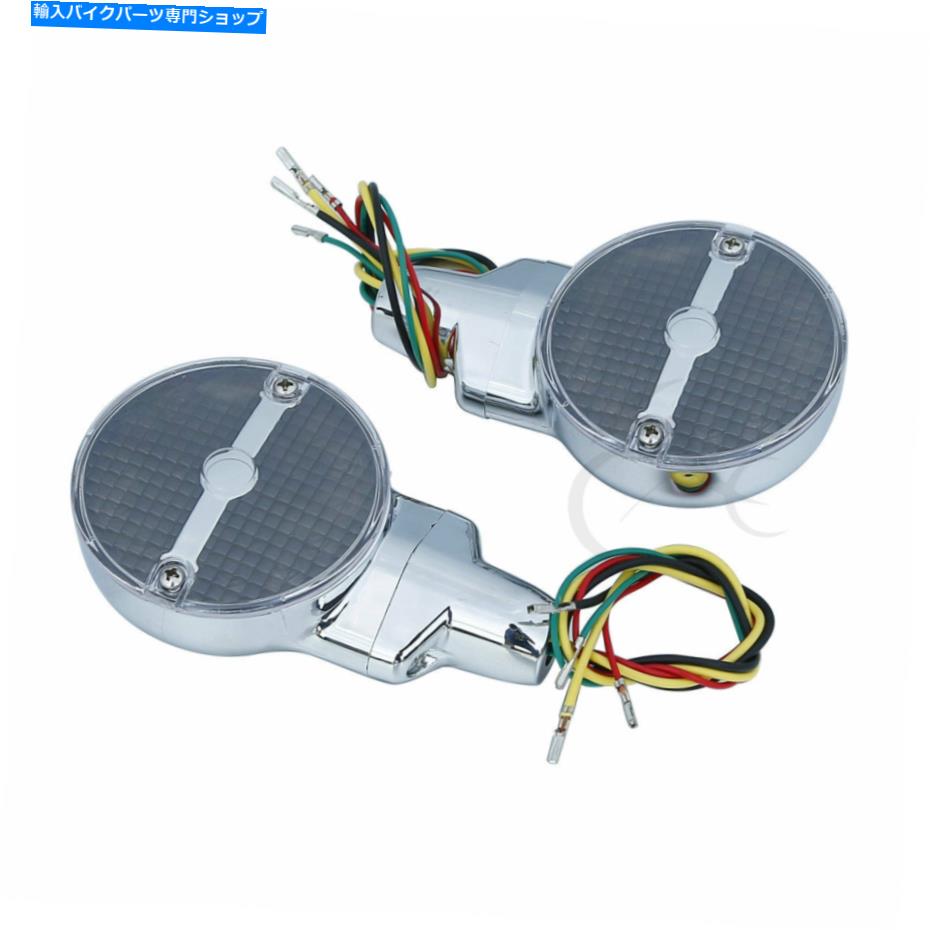 クロームパーツ Harley Heritage Suphail Classic Flstc 1999-2017 Turn Signals Smoked Lens LED For Harley Heritage Softail Classic FLSTC 1999-2017【並行輸入品】