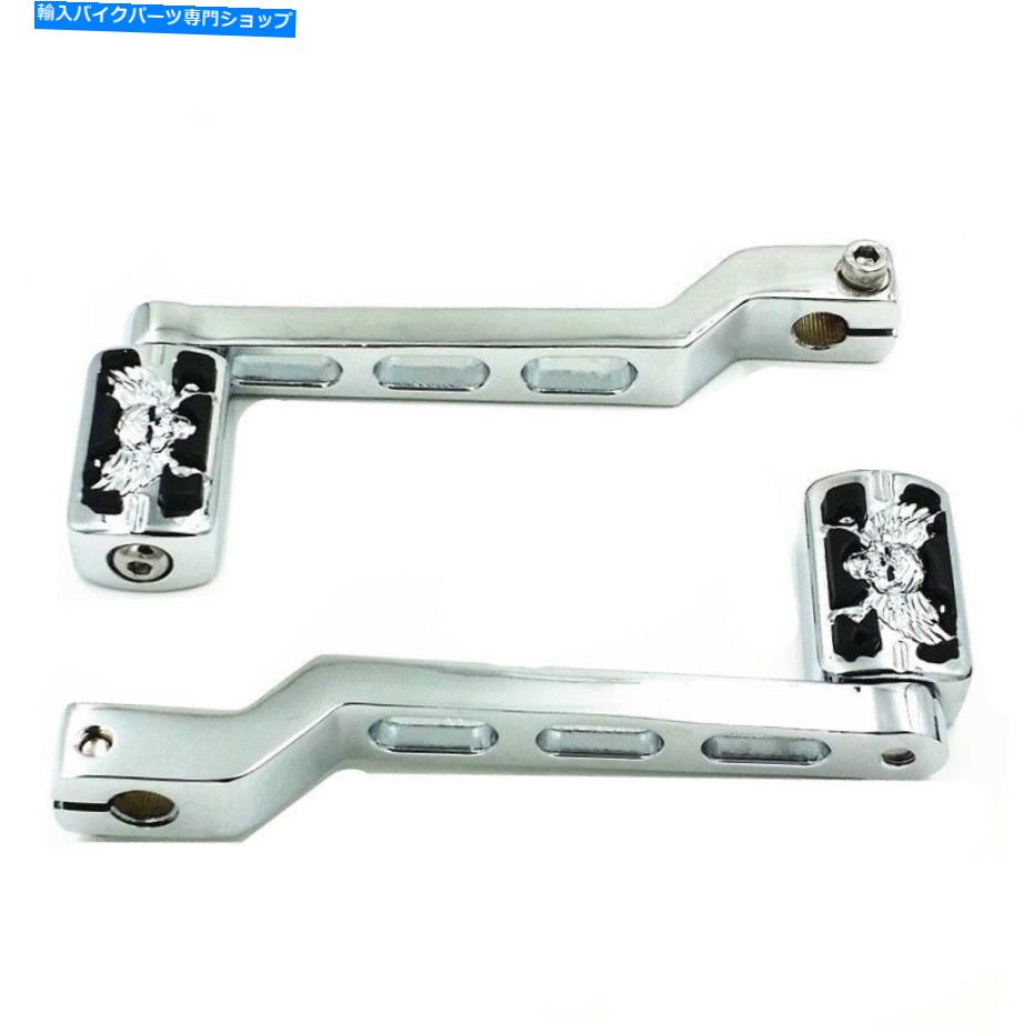 クロームパーツ ハーレーツーリングカスタムのためのフットレストの足のペグのクロムギアシフトレバーシフター Chrome Gear Shift Lever Shifter w/ Footrest Foot Pegs For Harley Touring Custom【並行輸入品】