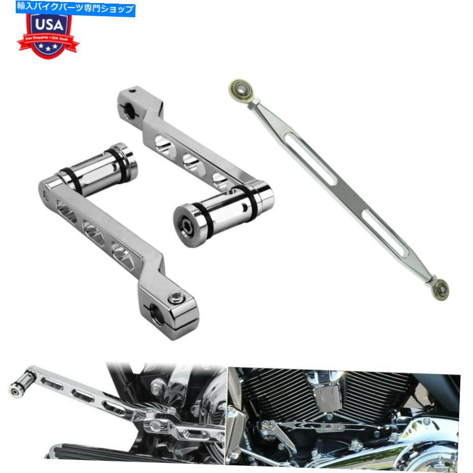 クロームパーツ CNCクロームヒールトーギアシフターレバー+シフトリンケージフィットハーレーツーリング CNC Chrome Heel Toe Gear Shifter Lever + Shift Linkage Fit For Harley Touring【並行輸入品】