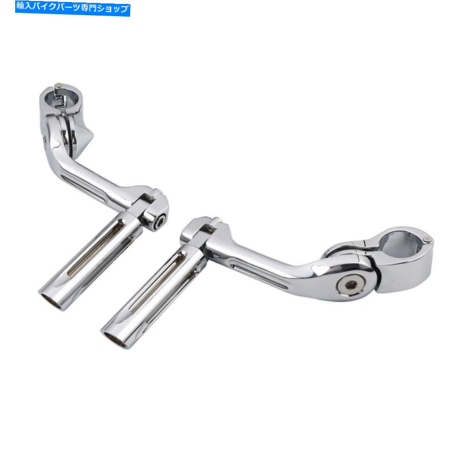 クロームパーツ 1.25 '「調整可能な高速道路フットレスト足PEG長い斜めマウント用ホンダクロム 1.25'' Adjustable Highway Footrest Foot Peg Long Angled Mount For Honda Chrome【並行輸入品】|Us Custom Parts Shop USDM