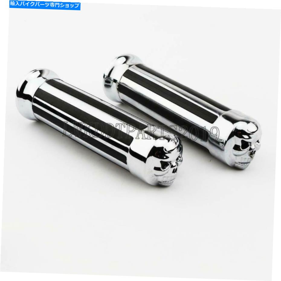 クロームパーツ 1 "ハーリーエレクトラグライドロードグライドキングのための1"クロームスカルオートバイハンドグリップ 1" Chrome Skull Motorcycle Hand Grips For Harley Electra Glide Road Glide King【並行輸入品】|Us Custom Parts Shop USDM