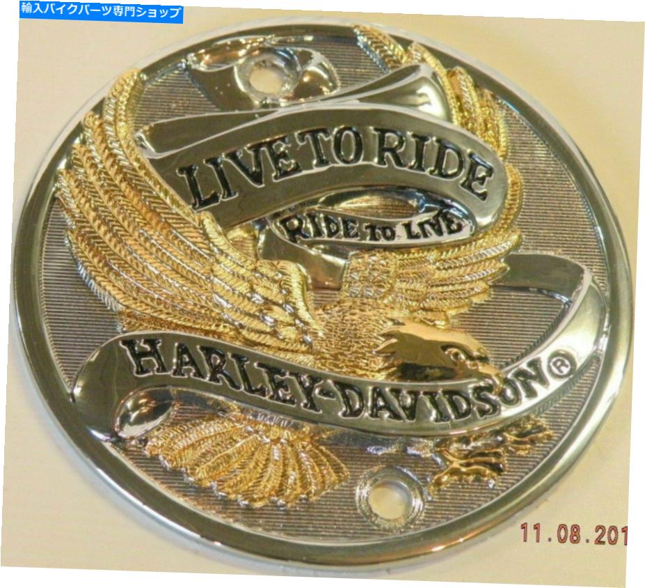 クロームパーツ ハーレークロムゴールドライブイーグルタイマーカバー新しいカスタムスポーツスターソフト HARLEY CHROME GOLD LIVE TO RIDE EAGLE TIMER COVER NEW CUSTOM SPORTSTER SOFTAIL【並行輸入品】