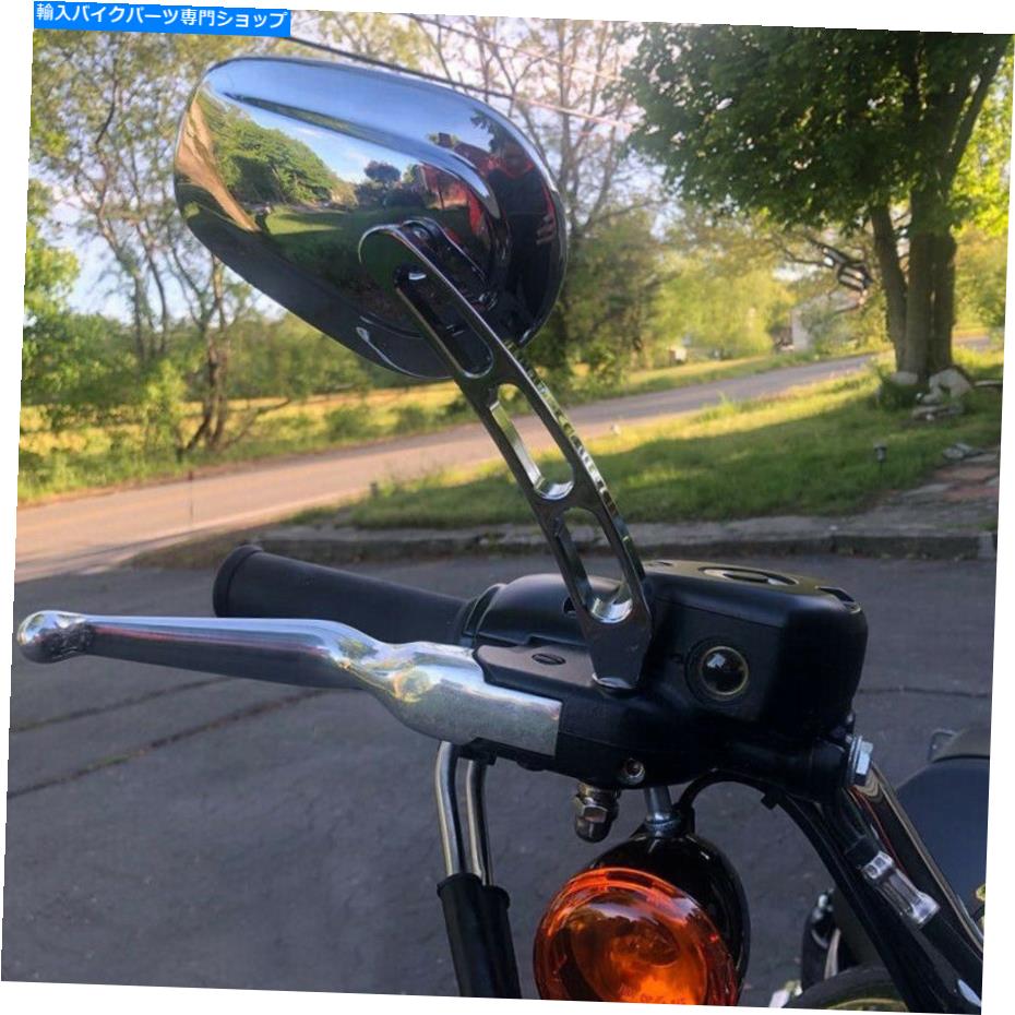 クロームパーツ Harley Davidson Road King Classic Dyna B用クロームオートバイリアビューミラー Chrome Motorcycle Rear View Mirrors For Harley Davidson Road King Classic Dyna B【並行輸入品】
