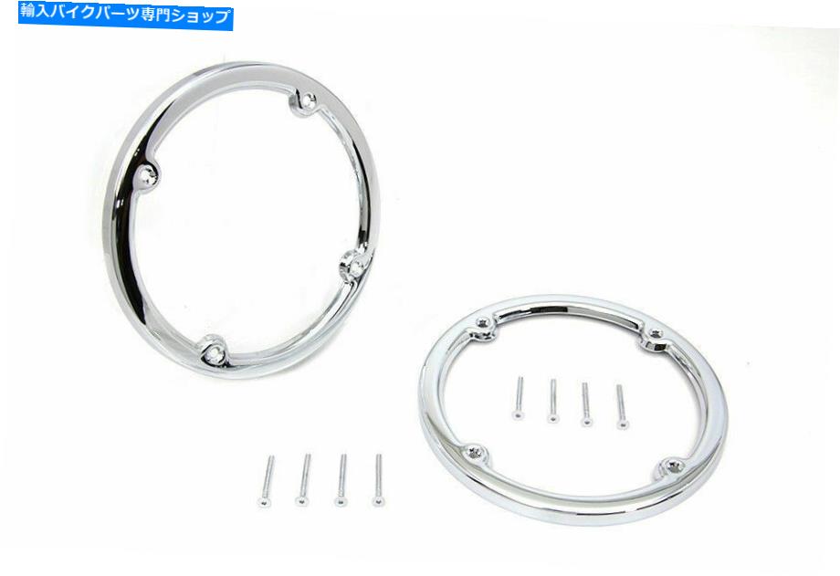 クロームパーツ Harley DavidsonによるChromeリアツアー - パックスピーカートリムセットV-Twin Chrome Rear Tour-Pak Speaker Trim Set for Harley Davidson by V-Twin【並行輸入品】