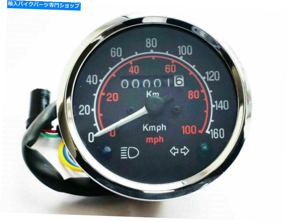クロームパーツ スピードメーター0~160 Kmph 100 MPHブラックメインダイヤルフェイスクロームケーシングロイヤルエンフィールド Speedometer 0-160 KMPH 100 MPH Black Main Dial Face Chrome Casing Royal Enfield【並行輸入品】|Us Custom Parts Shop USDM