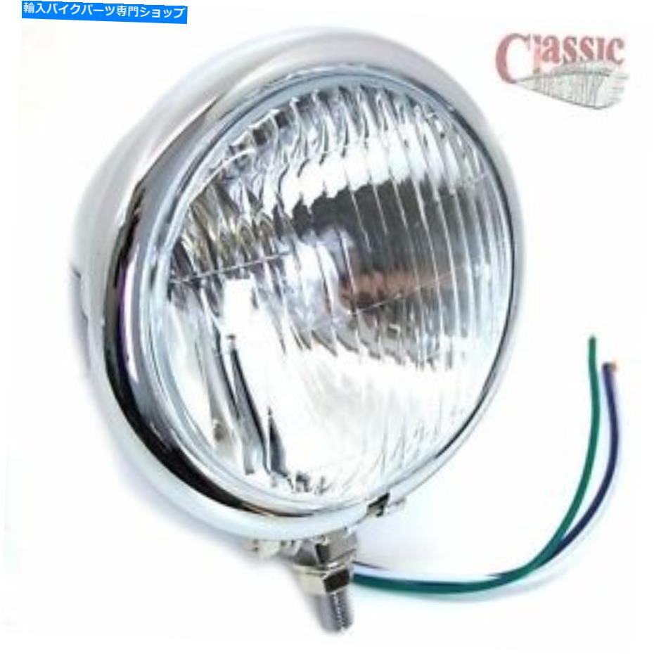 クロームパーツ ボトムマウントカフェレーサーボーバーオートバイクロームヘッドライトベース4.1 / 2 Bottom Mount Cafe Racer Bobber Motorcycle Chrome Headlight Bates 4.1/2【並行輸入品】