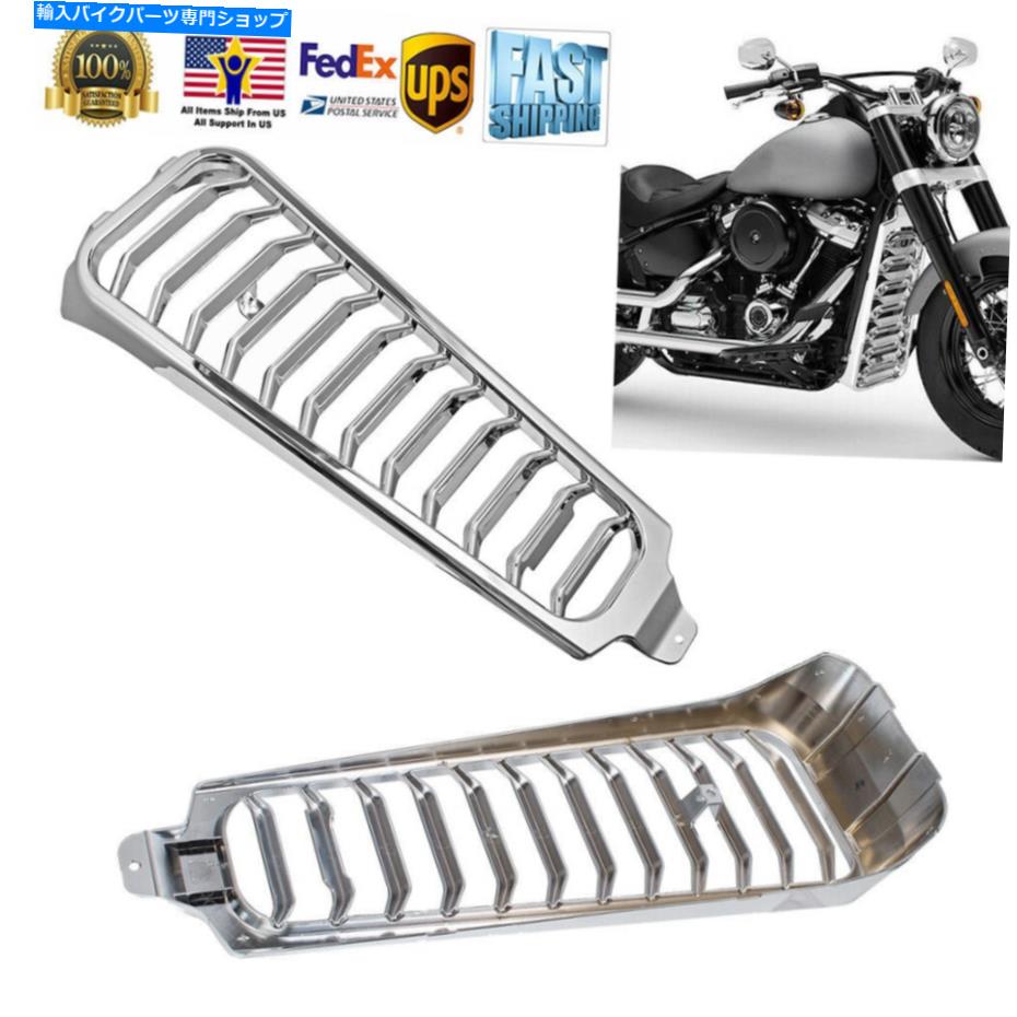 クロームパーツ 18-20ハーレーソフトのためのABSプラスチッククロム精密チンスポイラーフレームカバー ABS Plastic Chrome Precision Chin Spoiler Frame Cover For 18-20 Harley Softail【並行輸入品】