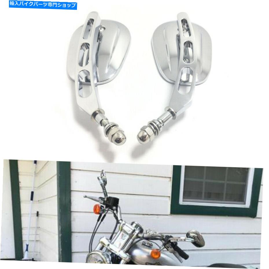 クロームパーツ Harley Davidson Road King Fatboy DynaのためのChromeオートバイのバックミラー Chrome Motorcycle Rearview Mirrors For Harley Davidson Road King Fatboy Dyna【並行輸入品】