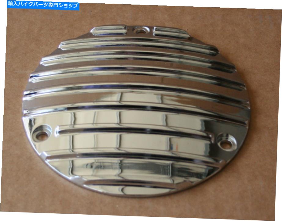 クロームパーツ ハーリーシャベルヘッドFLHクロームフィンス外80立方インチダービーカバー3穴（804 Harley Shovelhead FLH Chrome Finned Outer 80 Cubic Inch Derby Cover 3 hole (804【並行輸入品】