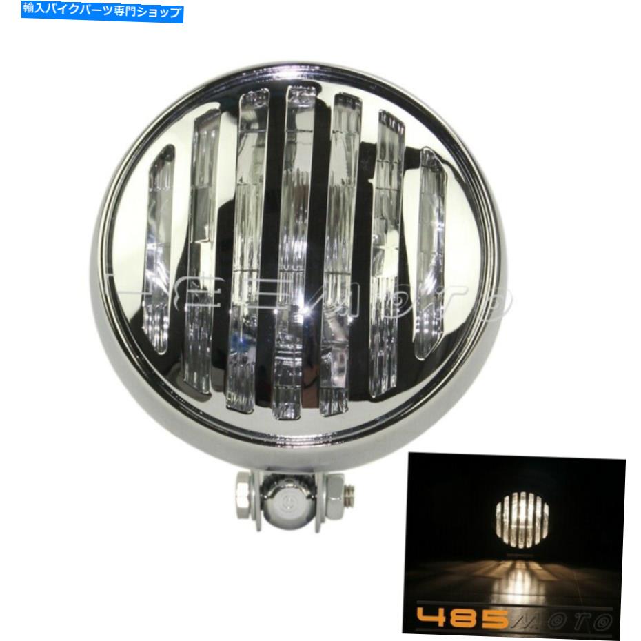 クロームパーツ ハーレーボベルのチョッパーハロゲンのためのオートバイのヘッドライトグリルフィンスヘッドランプ Motorcycle Headlight Grille Finned Headlamp For Harley Bobber Chopper Halogen【並行輸入品】｜Us Custom Parts Shop USDM