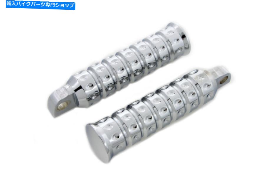 クロームパーツ クロムマイクロ溝付き足尖セットはハーレー - ダビッドソンにフィットします Chrome Micro Grooved Footpeg Set fits Harley-Davidson【並行輸入品】