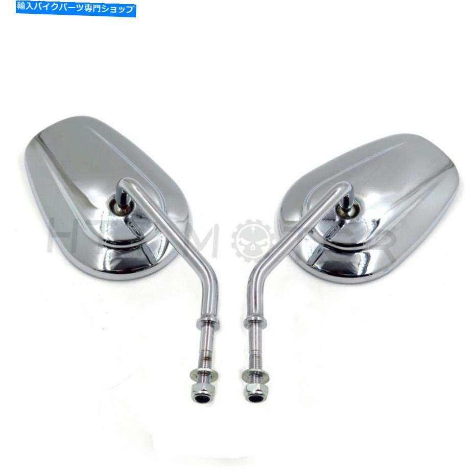 クロームパーツ ハーレーオートバイのためのクロムテーパーティアドロップバックビューロングステムミラー CHROME TAPERED TEARDROP REARVIEW LONG STEM MIRRORS FOR HARLEY MOTORCYCLE【並行輸入品】