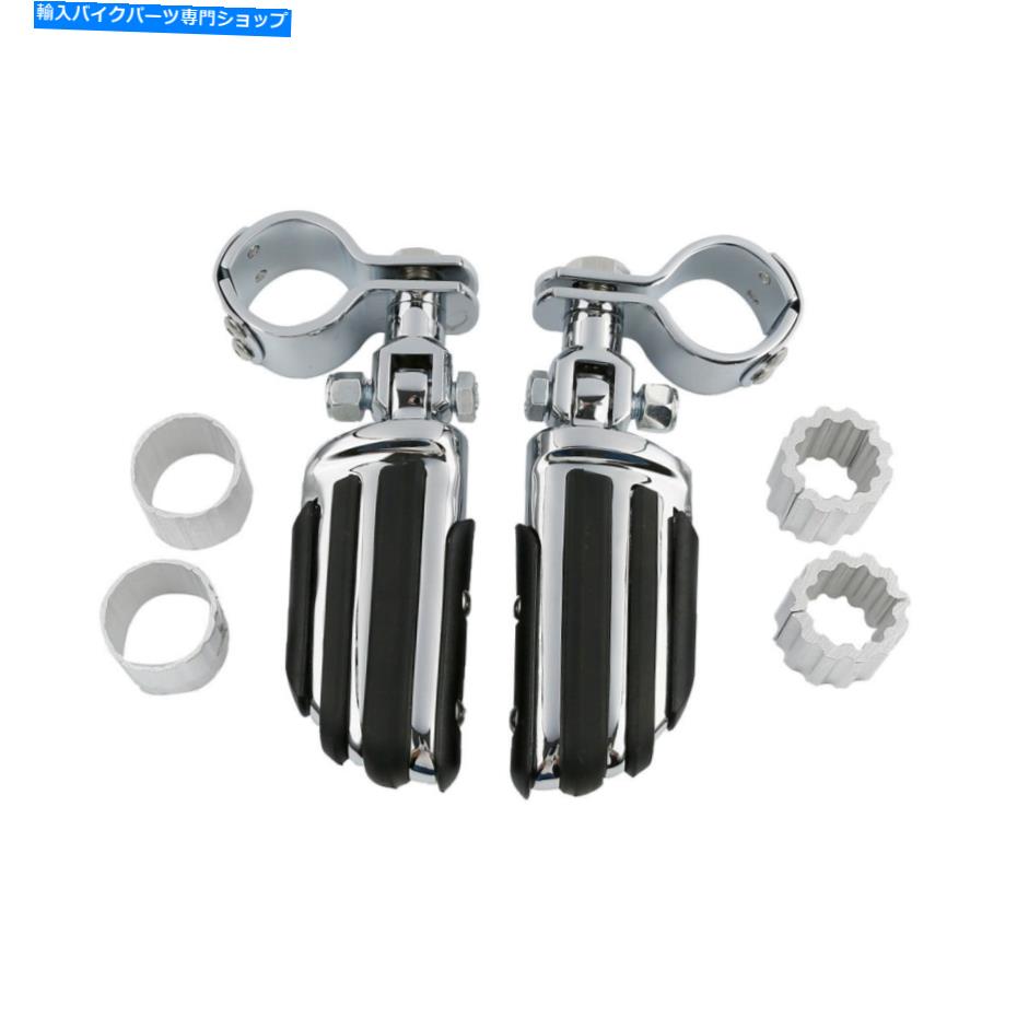 クロームパーツ クロム調節可能な足のペグの安静＆クランプがHarley Sportster 883 1200 XLのためにフィットする Chrome Adjustable Foot Pegs Rest & Clamps Fit For Harley Sportster 883 1200 XL【並行輸入品】