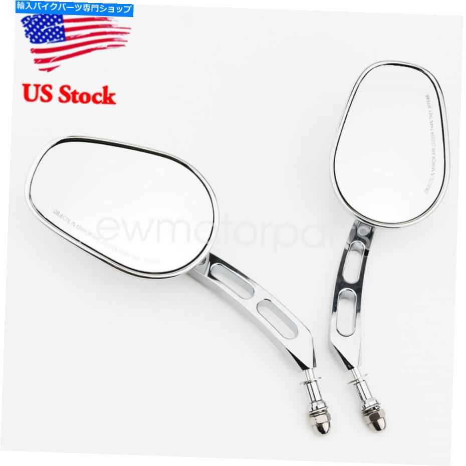 クロームパーツ Harley-Davidson Road Glide King TouringのためのChromeオートバイリアビューミラー Chrome Motorcycle Rearview Mirrors For Harley-Davidson Road Glide King Touring【並行輸入品】