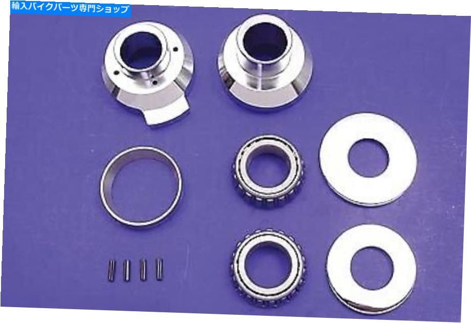 クロームパーツ レースフォークネックカップキットクロームフィットハーレー - ダビッドソン Raked Fork Neck Cup Kit Chrome fits Harley-Davidson【並行輸入品】