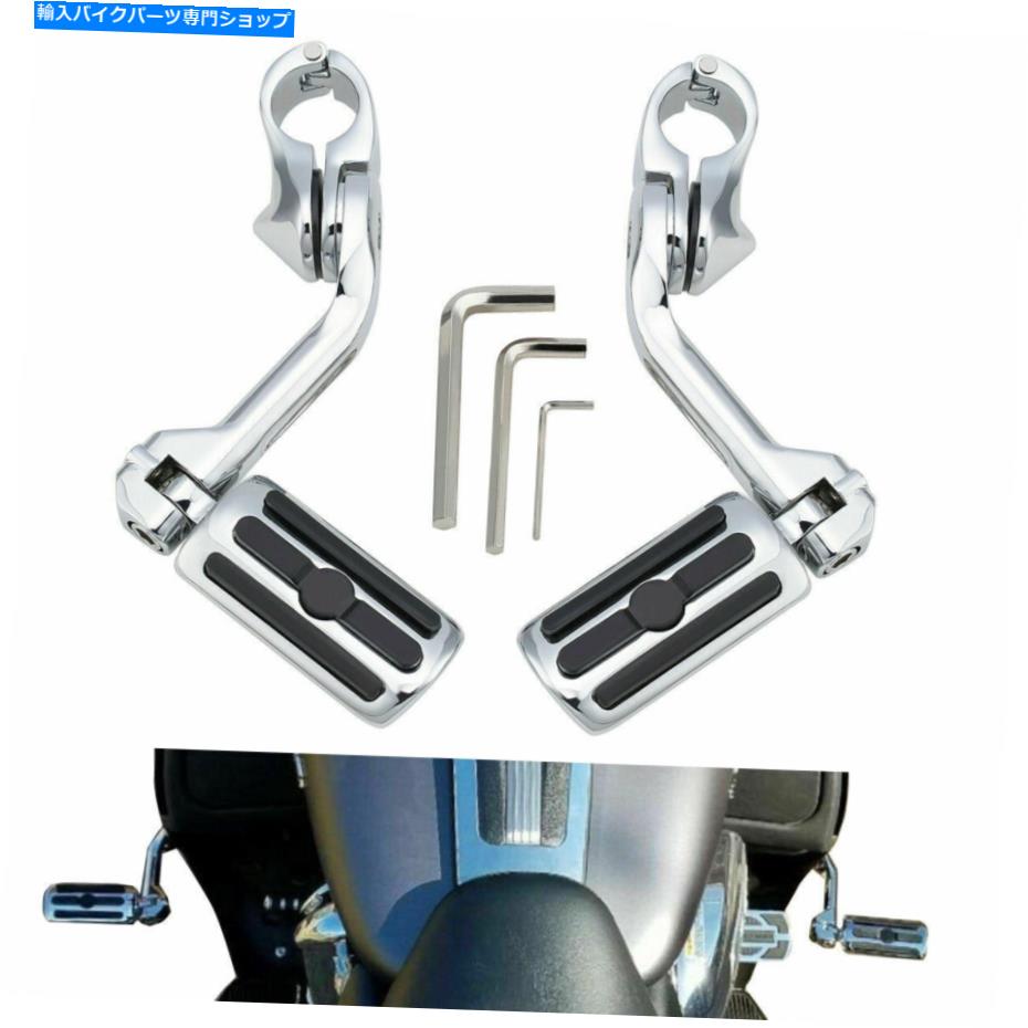 クロームパーツ ハーレーダビッドソンストリートグライドロード王のためのクロムオートバイ高速道路ペグ Chrome Motorcycle Highway Foot Pegs For Harley Davidson Street Glide Road King【並行輸入品】