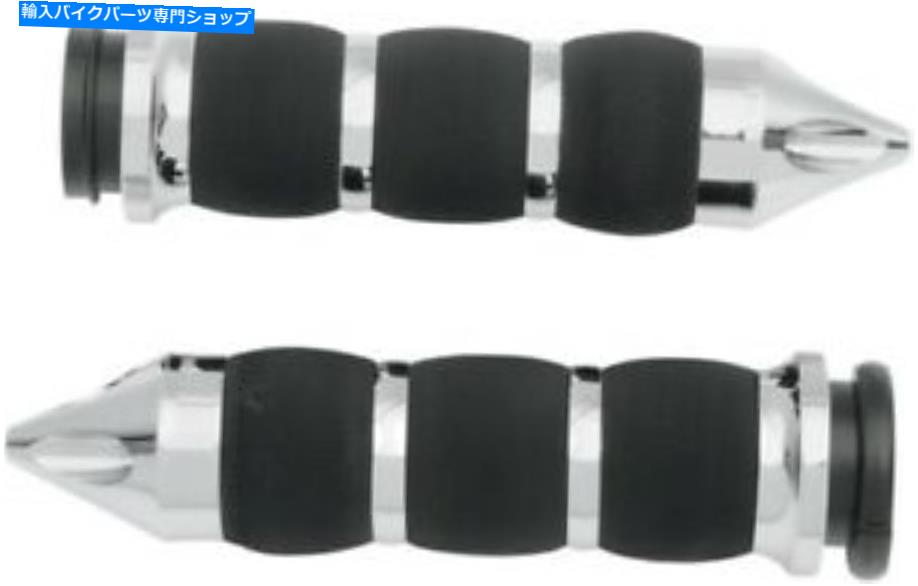 クロームパーツ エイボンエアクッションスパイクグリップw / tbクロムハエバイザワークAIR-90-CH-FL-SP AVON Air Cushioned Spike Grips w/ TB Chrome Fly By Wire Throttle AIR-90-CH-FL-SP【並行輸入品】