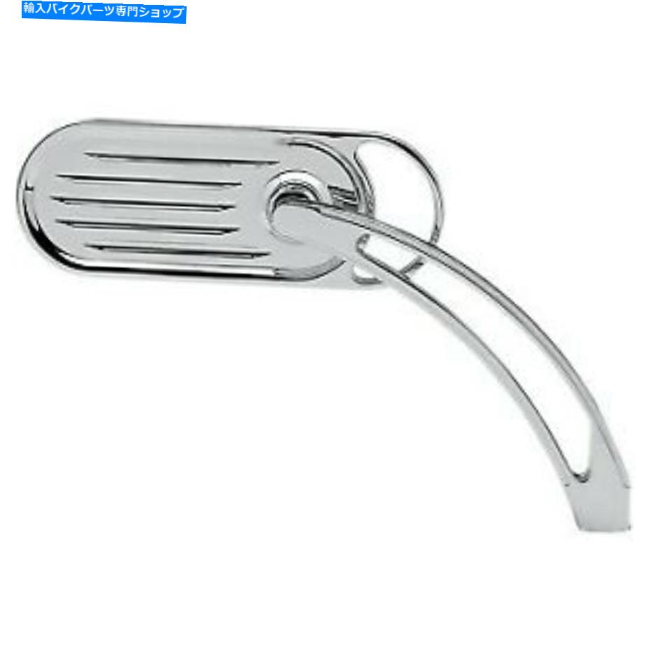 クロームパーツ Arlen Ness Chrome Slingshot Harley用溝付きミラー（それぞれ販売） Arlen Ness Chrome Slingshot Grooved Mirror for Harley (SOLD EACH)【並行輸入品】