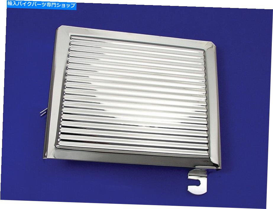 クロームパーツ クロームリブ付きバッテリーサイドカバーハーレーフフレ1965-69 Chrome Ribbed Battery Side Cover Harley FL FLH 1965-69【並行輸入品】