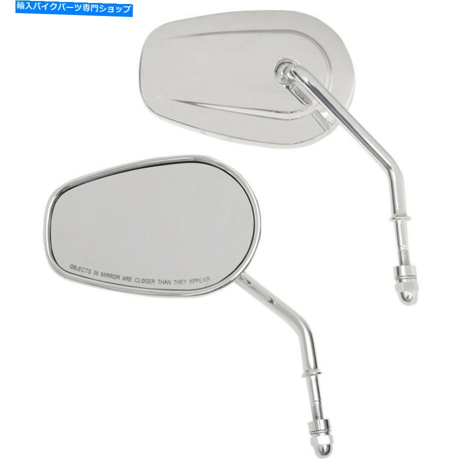 クロームパーツ HarleyのためのChrome Harley Style Short Stem Teardropミラー Chrome Harley Style Short Stem Teardrop Mirrors for Harley【並行輸入品】